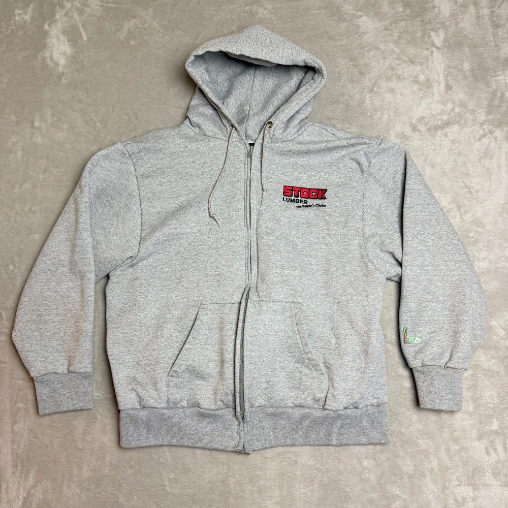 VTG Camber Hoodie Mens XL Gray Waffle Lined Thermal Zip Up Heavyweight Work USA
